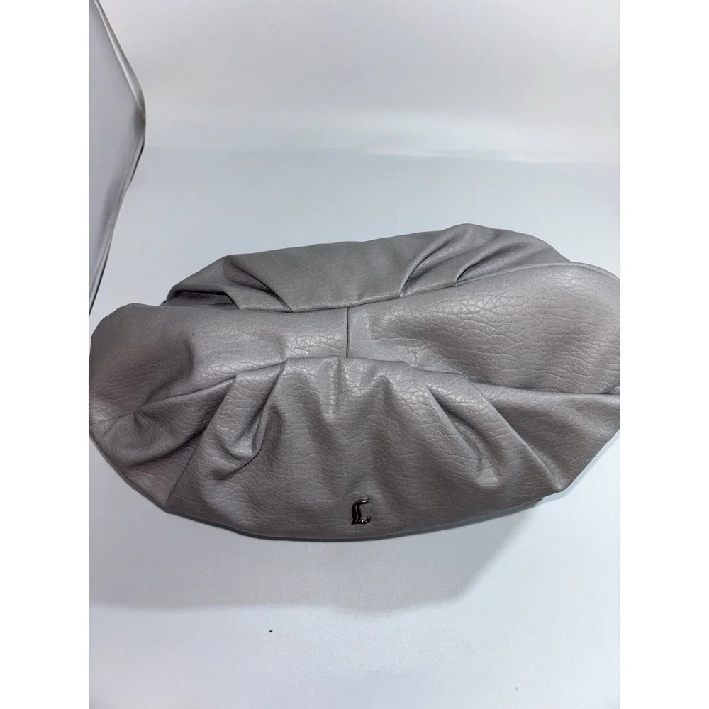 Vintage Juicy‎ Couture Y2K Gray Leather Silver Hardware Keys Hobo Bag Purse